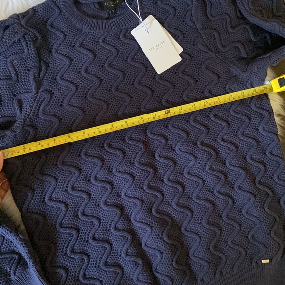 Ted Baker London Romanu Cotton Blend Pointelle Sweater Size 3 - Picture 12 of 16
